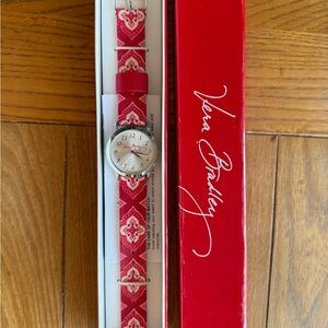 Vera Bradley Nantucket Red and White Patterned Watch